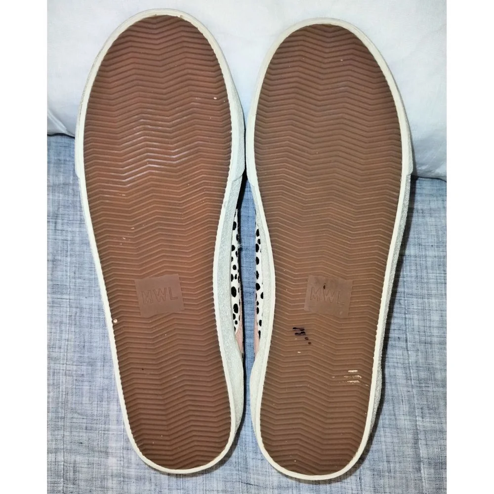 Madewell Sidewalk Low-Top Sneakers in Spot Dot Calf Hair (Size 10)